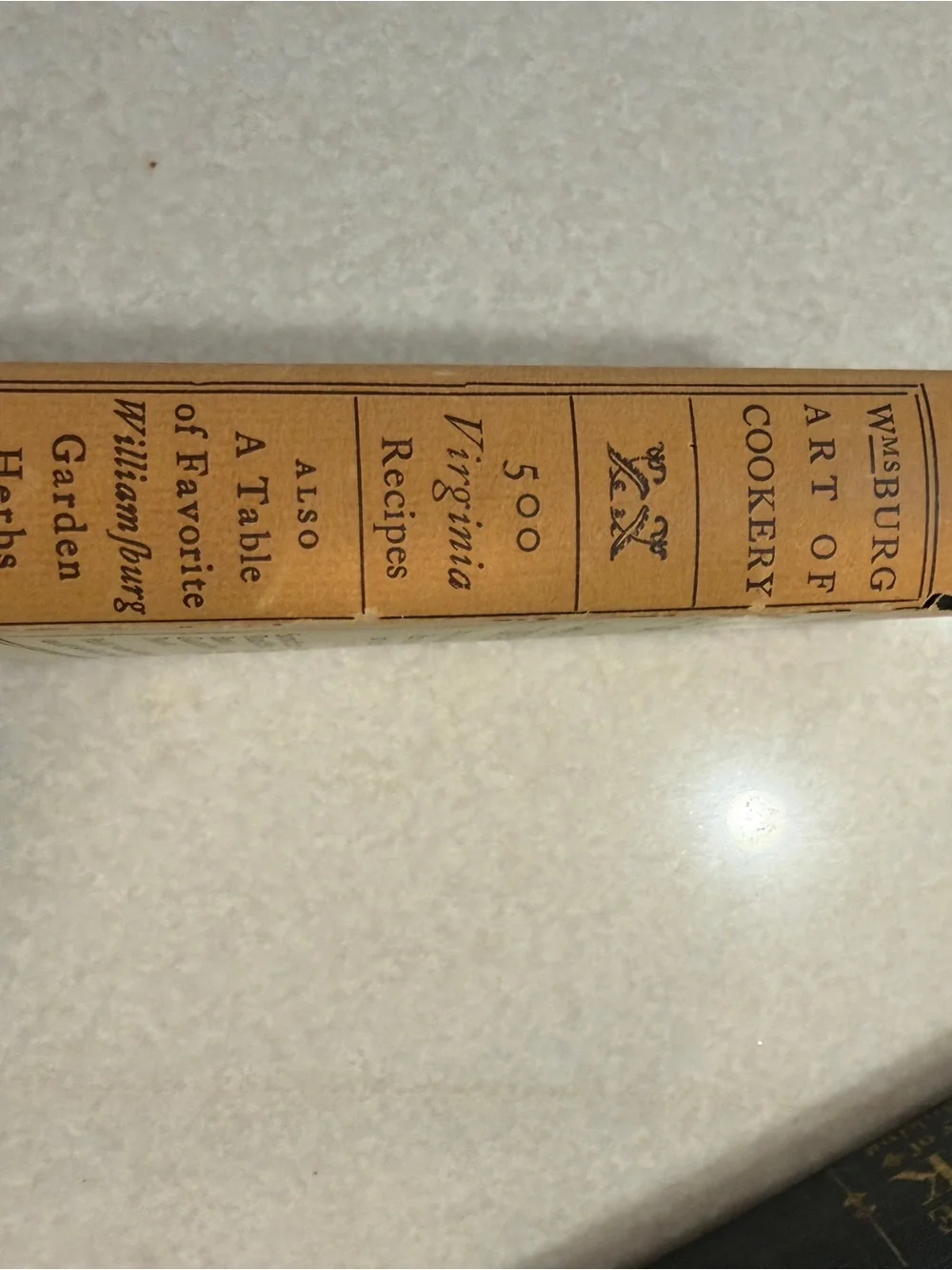 Vintage Orange and Cream Williamsburg Art of Cookery Decorative Book